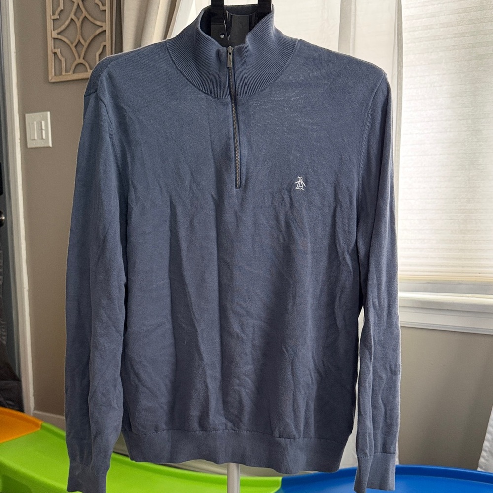 Original Penguin Men's Gray Zip-Up Sweater